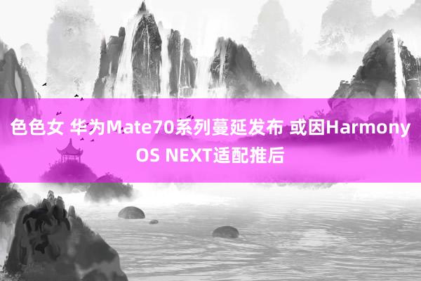 色色女 华为Mate70系列蔓延发布 或因HarmonyOS NEXT适配推后