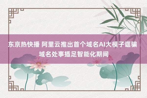 东京热快播 阿里云推出首个域名AI大模子诓骗 域名处事插足智能化期间