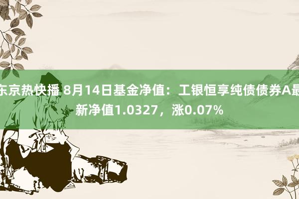 东京热快播 8月14日基金净值：工银恒享纯债债券A最新净值1.0327，涨0.07%