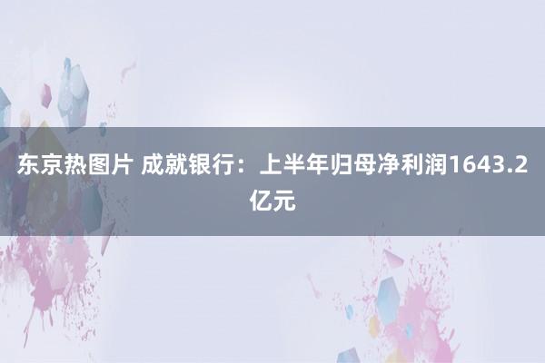 东京热图片 成就银行：上半年归母净利润1643.2亿元