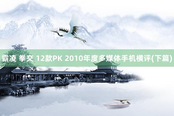 霸凌 拳交 12款PK 2010年度多媒体手机横评(下篇)