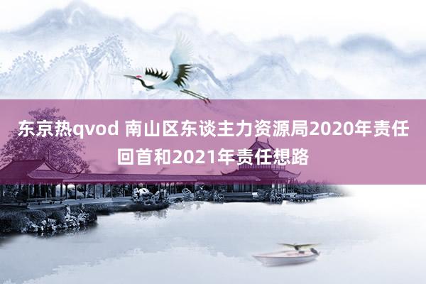 东京热qvod 南山区东谈主力资源局2020年责任回首和2021年责任想路